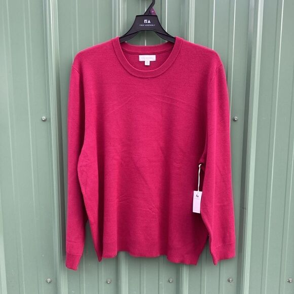 Men's Comfy Solid Crewneck Sweater with Long Sleeves, Size XXL - Picture 2 of 10